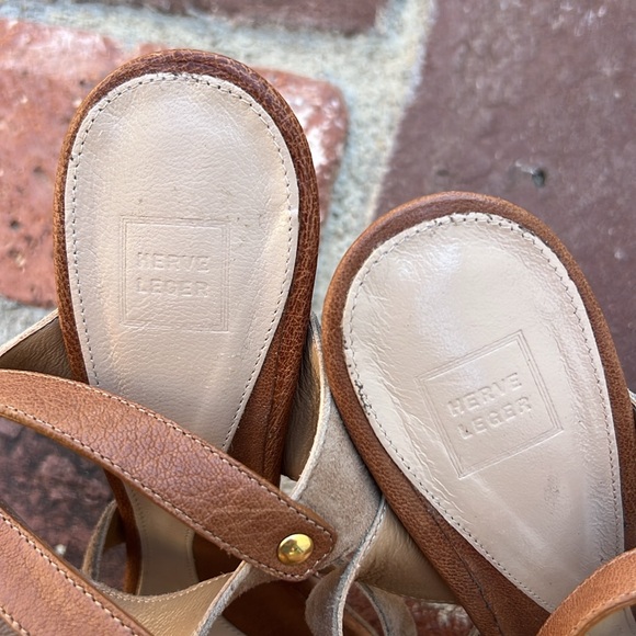 HERVE LEGER Suede / Leather Platform Sandal, Size 8.5. 🤎 - Picture 13 of 17